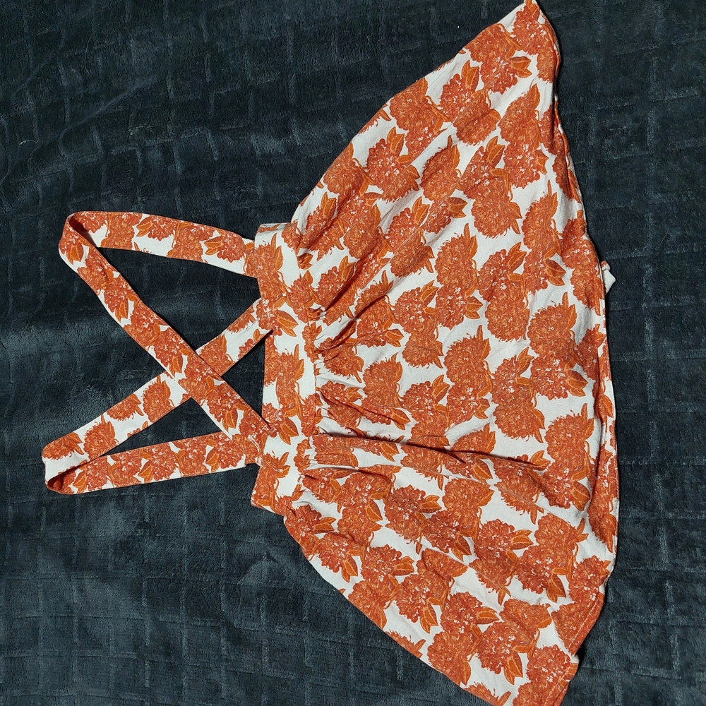 Kate Quinn Orange Floral Kids Casual Dress